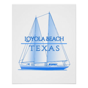 Poster Plage de Loyola Plage Côtier Nautique Voile