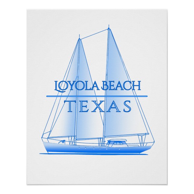 Poster Plage de Loyola Plage Côtier Nautique Voile (Devant)