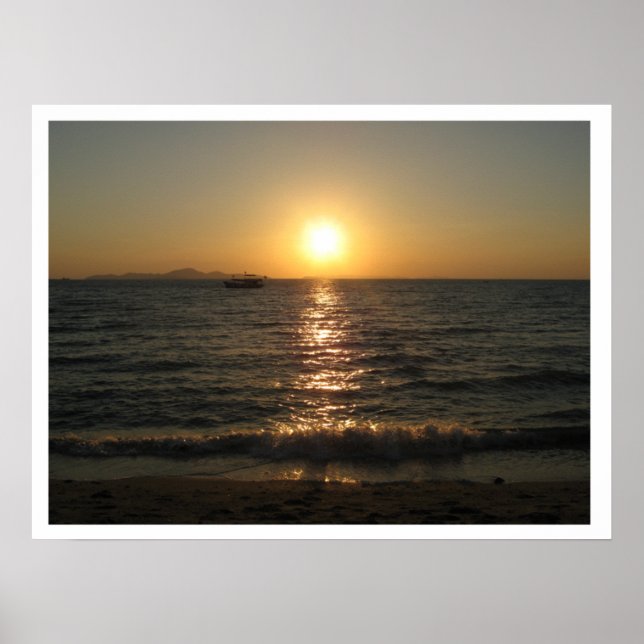 Poster Plage de Naklua au coucher du soleil .. Pattaya, C (Devant)
