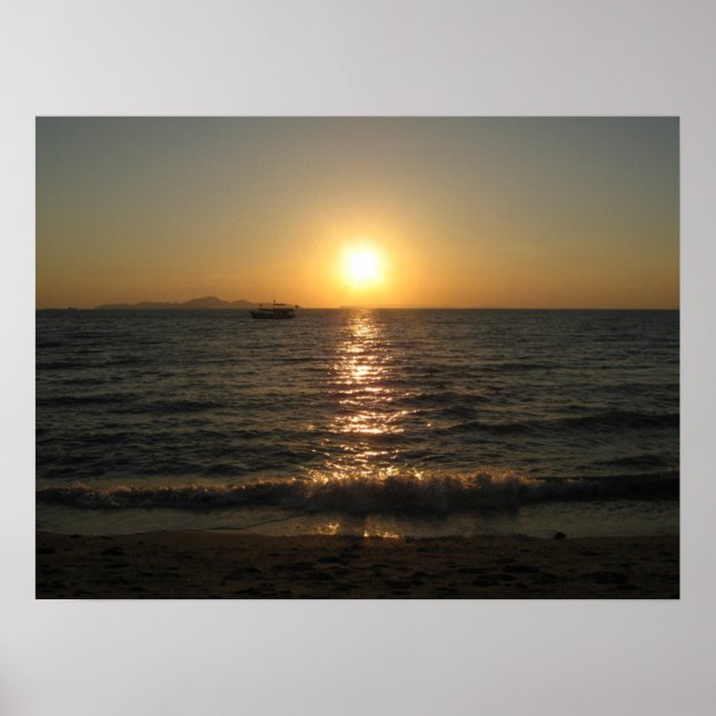 Poster Plage de Naklua au coucher du soleil .. Pattaya, C (Devant)