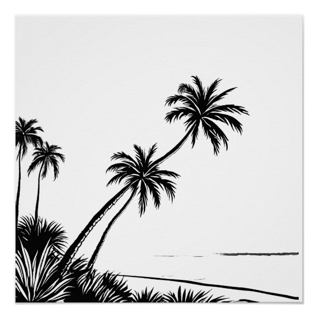 Poster Plage de Palmiers (Devant)