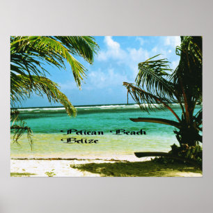 Poster Plage de Pelican Belize