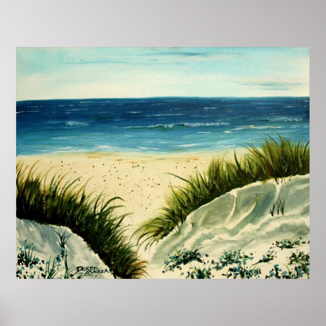 Poster plage de sable d'huile peinture sur toile (Devant)
