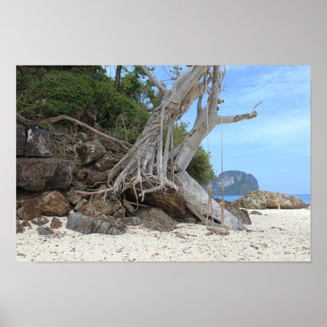 Poster Plage de sable tropicale (Devant)