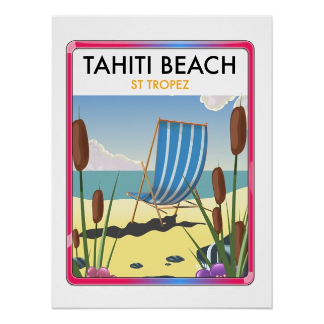 Poster plage de Tahiti st tropez (Devant)