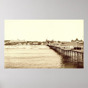 Poster Plage de verger de parc de côté de mer vieille,