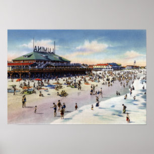 Poster Plage de Wrightsville Caroline du Nord Plage de Lu