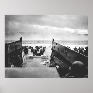 Poster Plage d'Omaha, Normandie, le jour J 1944