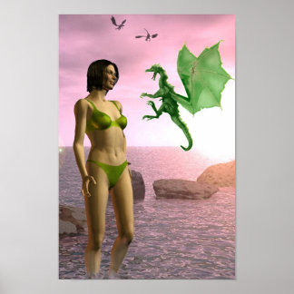 Poster Plage Dragon