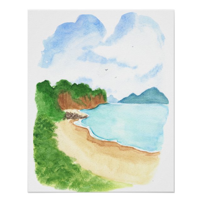 Poster Plage du bord de mer  (Devant)