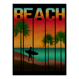 Poster Plage Été Tropical
