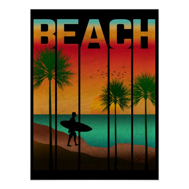 Poster Plage Été Tropical (Devant)