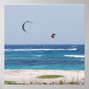 Poster Plage Kitesurf