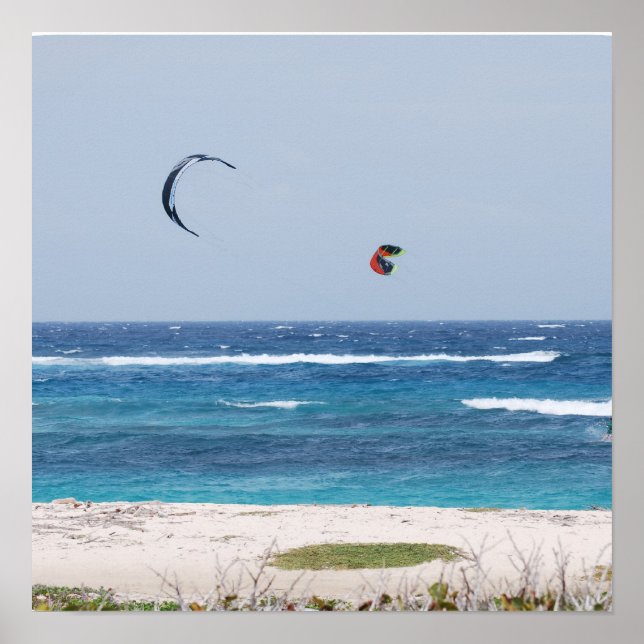 Poster Plage Kitesurf (Devant)