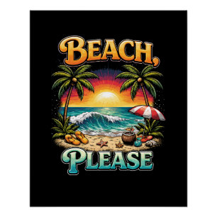 Poster Plage, s'il vous plaît
