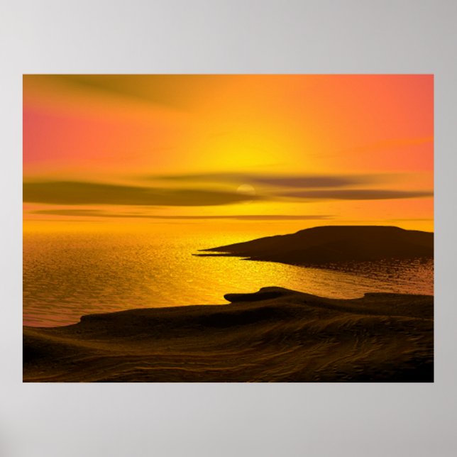 Poster Plage Sunset (Devant)