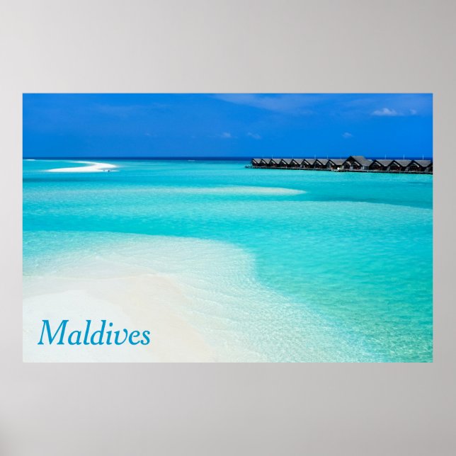 Poster Plage tropicale aux Maldives (Devant)