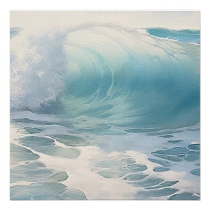Poster Plage Vagues thème Peinture