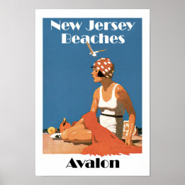 Poster Plages du New Jersey ~ Avalon