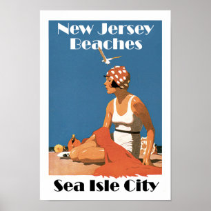 Poster Plages du New Jersey ~Sea Isle City