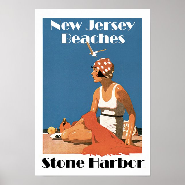 Poster Plages du New Jersey ~ Stone Harbour (Devant)
