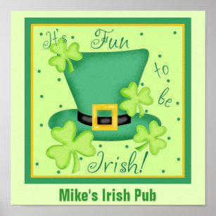 Poster Plaisir d'être irlandais Custom Pub Restaurant Pro