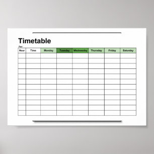 Poster plan de cours,emploi du temps,calendrier, affiche,