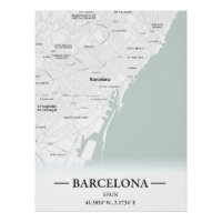 Plan de la ville de Barcelone, Espagne