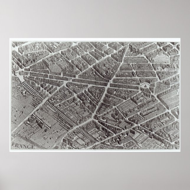 Poster Plan de Paris, connu sous le nom de Plan de Turgot (Devant)