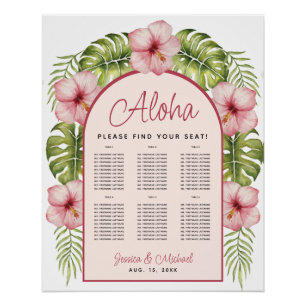 Poster Plan de table de mariage 6 tables Arche tropicale 