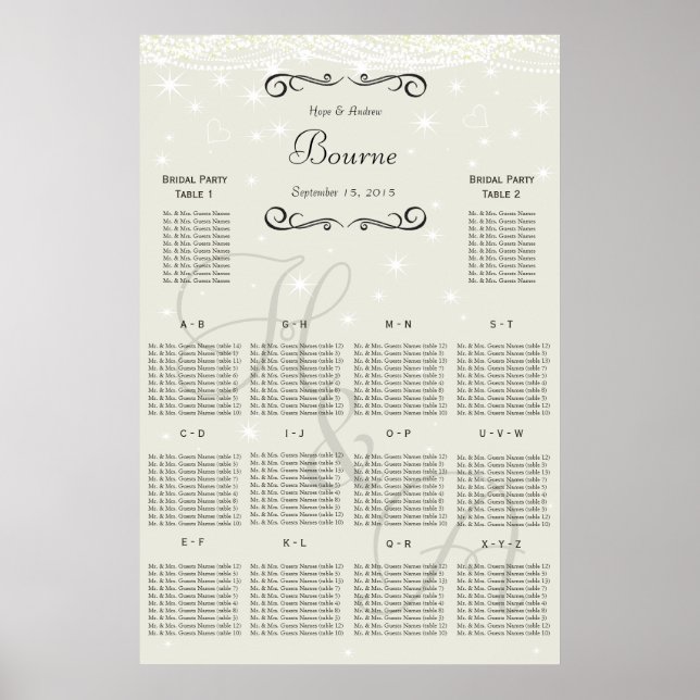Poster Plan de table des invités pour un événement spécia (Devant)