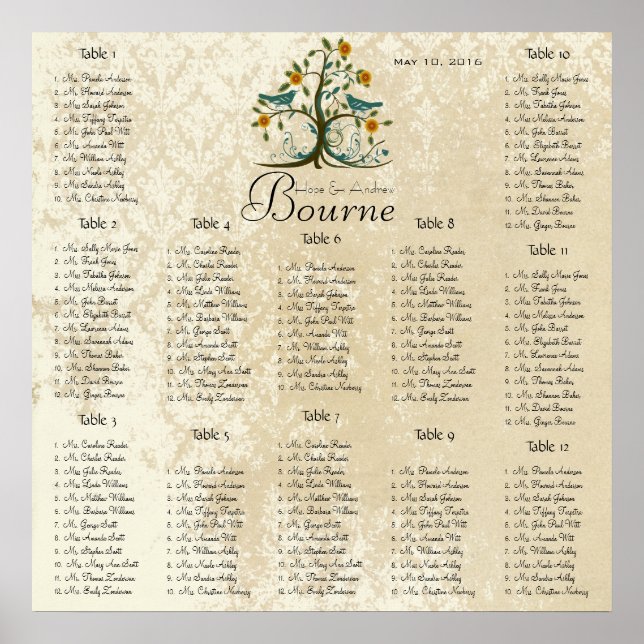 Poster Plan de table romantique de la forêt enchantée 12  (Devant)