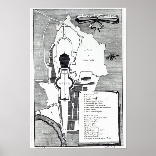 Poster Plan de terrain du Vatican, Rome (Devant)