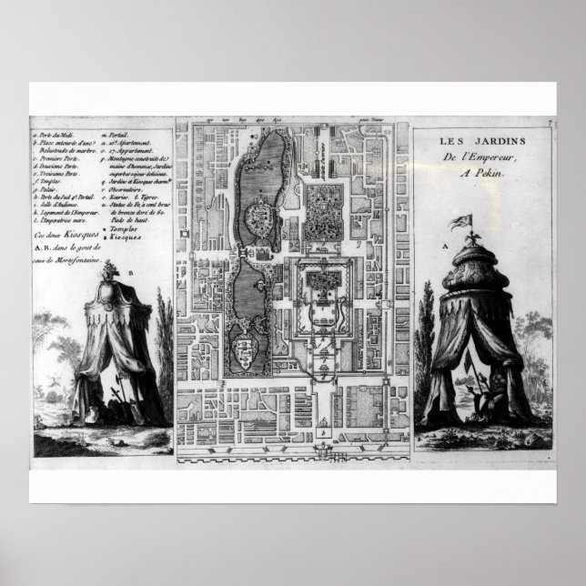 Poster Plan des Jardins de l'Empereur de Pékin, de (Devant)
