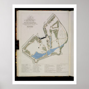 Poster Plan des Jardins de Richard Grenville, Duc de