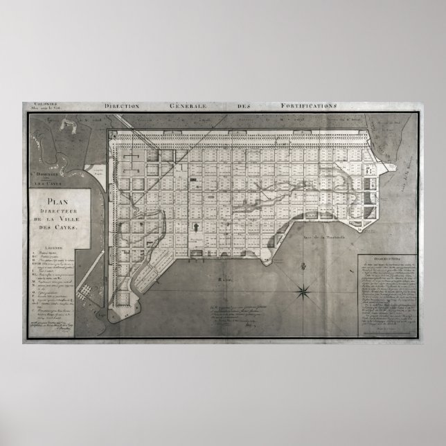 Poster Plan Directeur de la Ville des Cayes, 1789 (Devant)