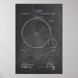 Poster Plan directeur de vélo Penny Farthing