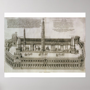 Poster Plan du Cirque Maximus, Rome, gravé par