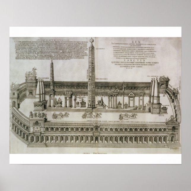 Poster Plan du Cirque Maximus, Rome, gravé par (Devant)