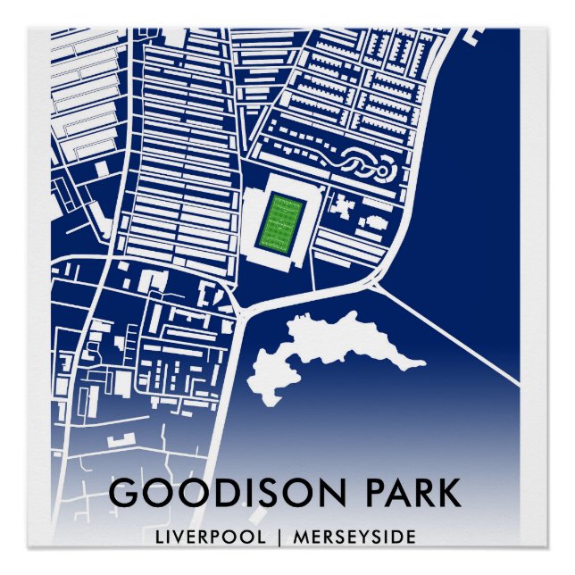 Poster Plan du stade Goodison Park – Domicile d'Everton F (Devant)