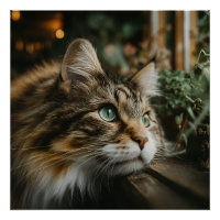 Planche de bois pour chat tigré