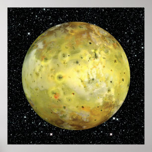 Poster PLANET JUPITER'S LUNE IO couleur vraie (espace) ~