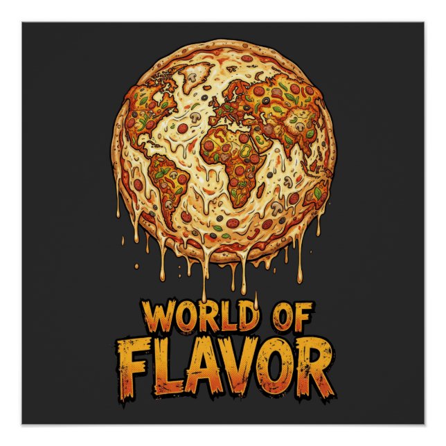 Poster Planète de surcharge de pizza (Devant)