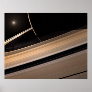 Poster Planète Saturne dans le système solaire, gros plan
