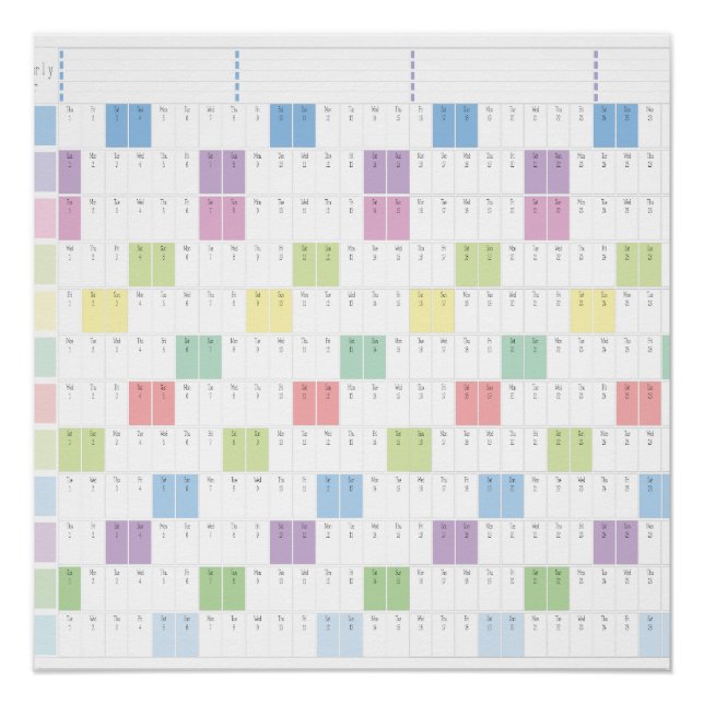 Poster Planificateur annuel imprimable 2026 | Calendrier  (Devant)