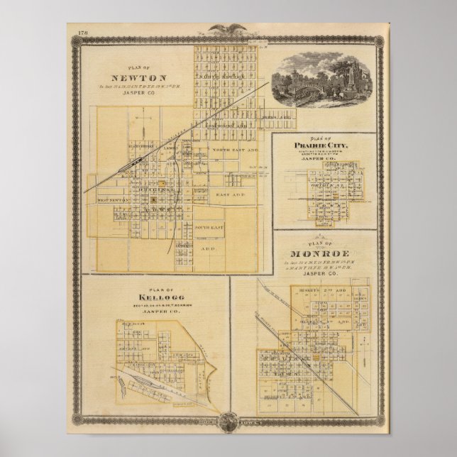 Poster Plans de Newton, Prairie City (Devant)