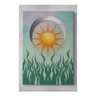 Poster Plante Boho Sun Moon