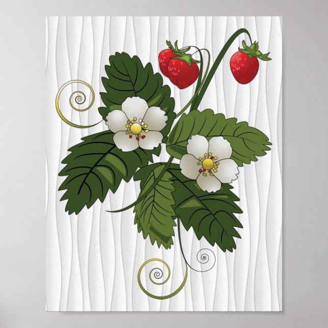 Poster Plante fraise (Devant)