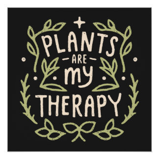 Poster Plantes sont ma thérapie plante maman citations