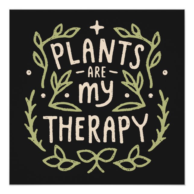 Poster Plantes sont ma thérapie plante maman citations (Devant)
